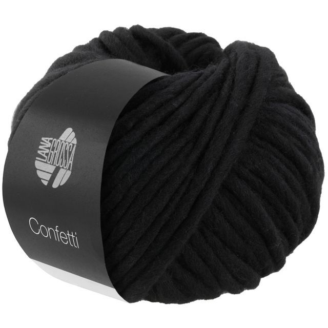 Confetti - Merino Wool Black Col. 108- 100g Skein by Lana Grossa