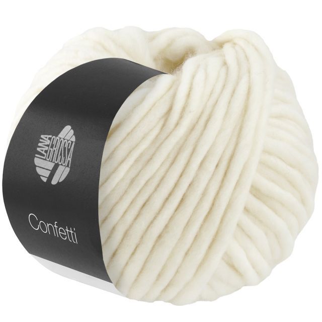 Confetti - Merino Wool White Col. 109- 100g Skein by Lana Grossa