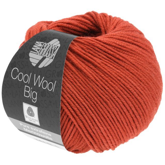 Cool Wool Big - Classic Merino Yarn - Teracotta Col. 999- 50g Skein by Lana Grossa