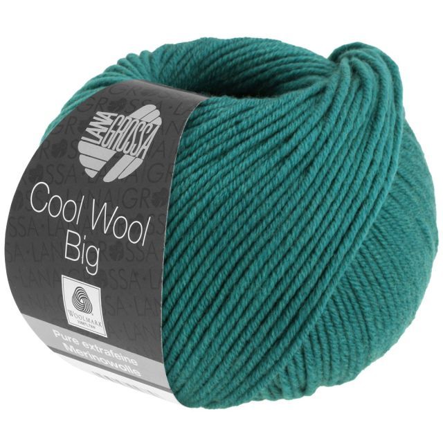 Cool Wool Big - Classic Merino Yarn - Blue Green Col. 1003- 50g Skein by Lana Grossa
