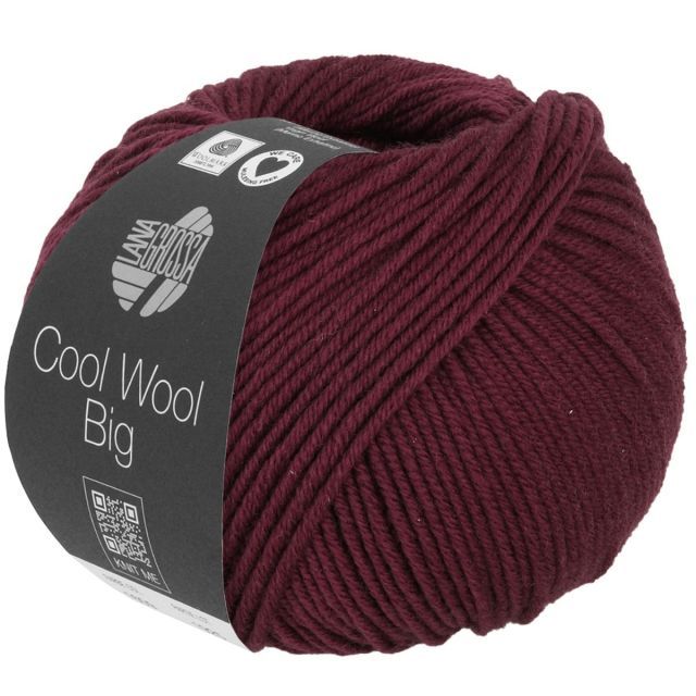 Cool Wool Big - Classic Merino Yarn - Bordeaux Col.1014 - 50g Skein by Lana Grossa