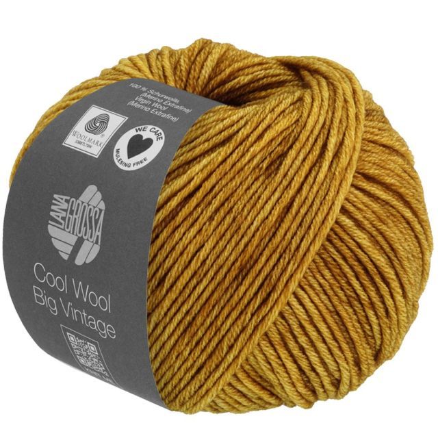 Cool Wool Big Vintage - Classic Merino Yarn - Mustard Yellow Col.162 - 50g Skein by Lana Grossa