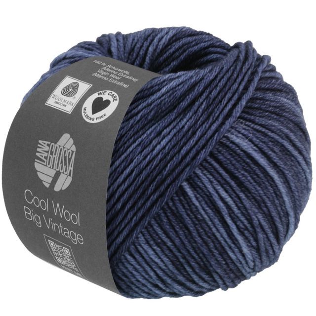 Cool Wool Big Vintage - Classic Merino Yarn - Dark Blue Col.166 - 50g Skein by Lana Grossa