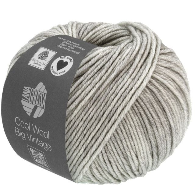 Cool Wool Big Vintage - Classic Merino Yarn - Light Grey Col.169 - 50g Skein by Lana Grossa