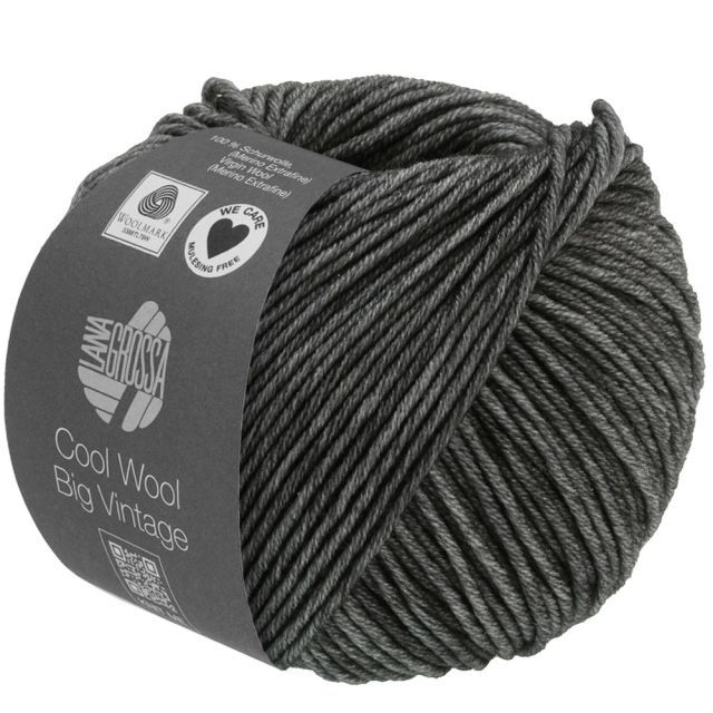 Cool Wool Big Vintage - Classic Merino Yarn - Charcoal Col.170 - 50g Skein by Lana Grossa