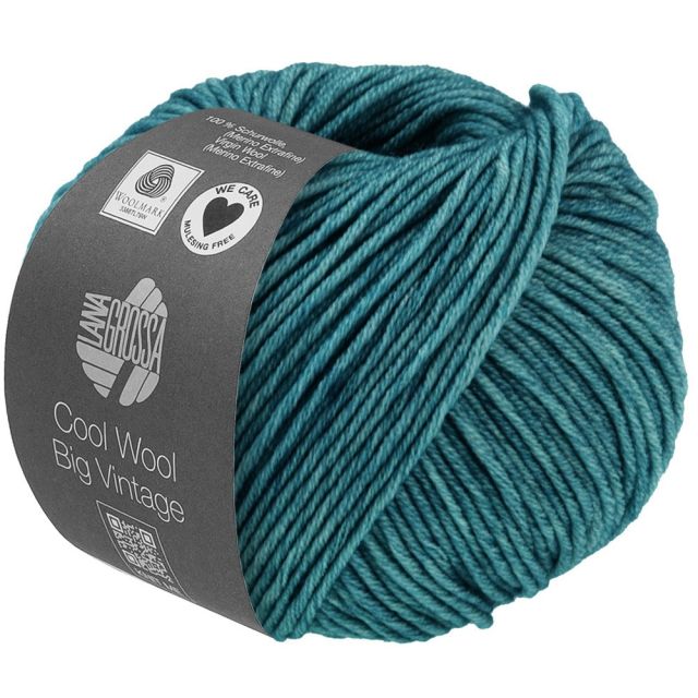 Cool Wool Big Vintage - Classic Merino Yarn - Teal Col.179 - 50g Skein by Lana Grossa