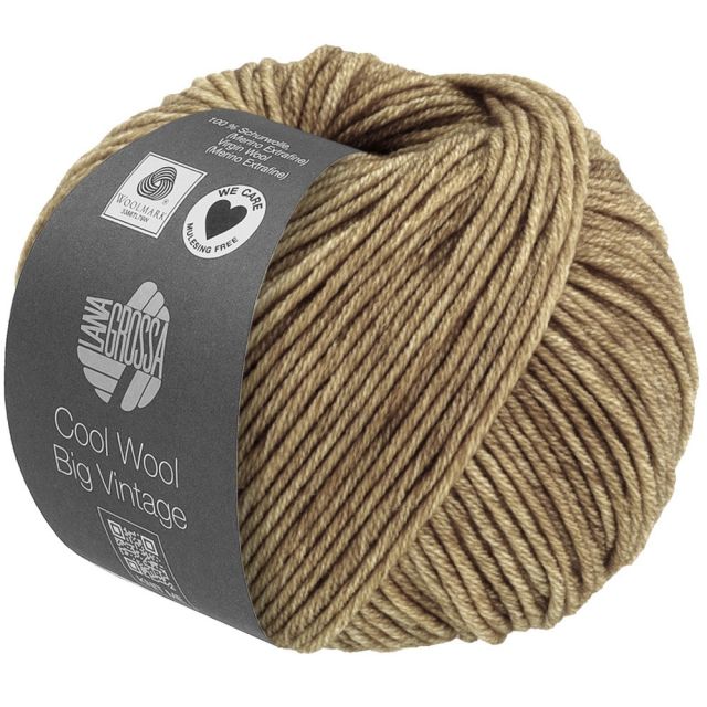 Cool Wool Big Vintage - Classic Merino Yarn - Dark Sand Col.182 - 50g Skein by Lana Grossa