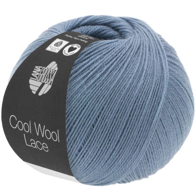 Cool Wool Lace - Classic Merino Yarn - Pidgeon Blue Col. 002 - 50g Skein by Lana Grossa
