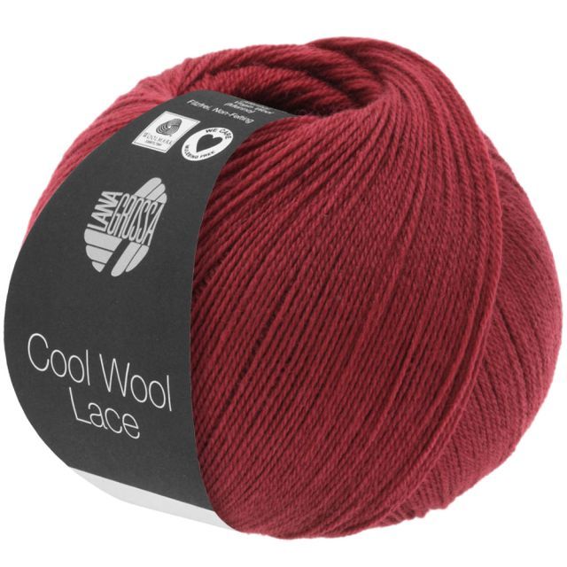 Cool Wool Lace - Classic Merino Yarn - Bordeaux Col. 020 - 50g Skein by Lana Grossa