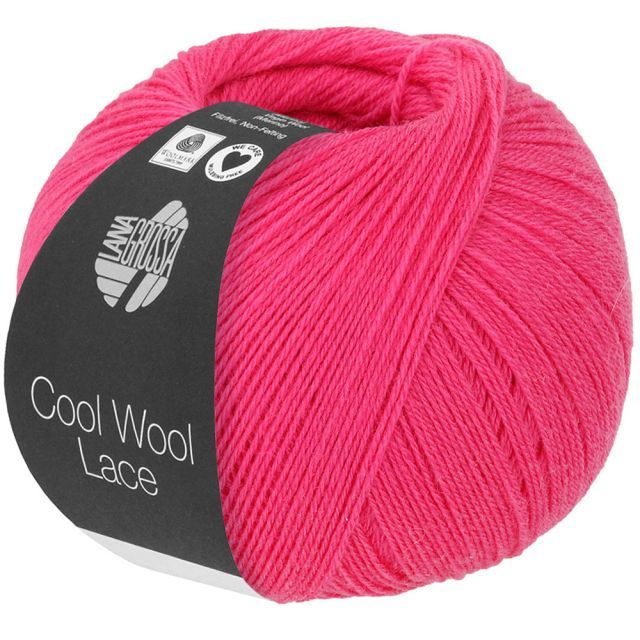 Cool Wool Lace - Classic Merino Yarn - Fuchsia Col. 046- 50g Skein by Lana Grossa