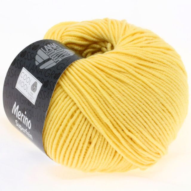 Cool Wool Superfine - Classic Merino Yarn - Vanilla Yellow Col. 411- 50g Skein by Lana Grossa