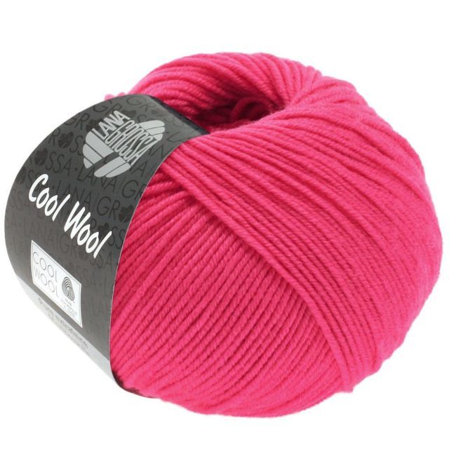Cool Wool Superfine - Classic Merino Yarn - Raspberry Col. 2043- 50g Skein by Lana Grossa