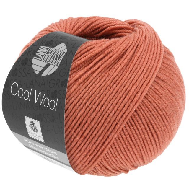 Cool Wool Superfine - Classic Merino Yarn - Rust Col. 2082- 50g Skein by Lana Grossa