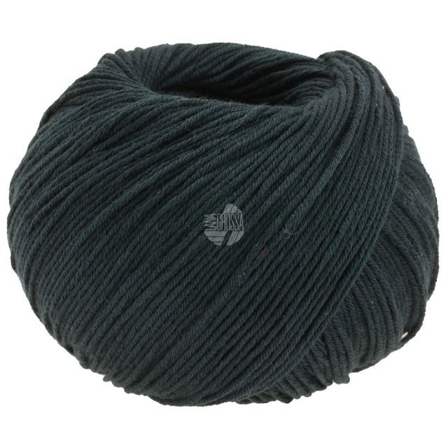 SOFT COTTON cable plied organic cotton yarn - 50g Col.09 midnight blue by Lana Grossa