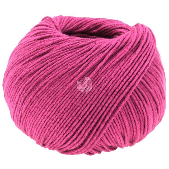 SOFT COTTON cable plied organic cotton yarn - 50g Col.15 fuchsia by Lana Grossa