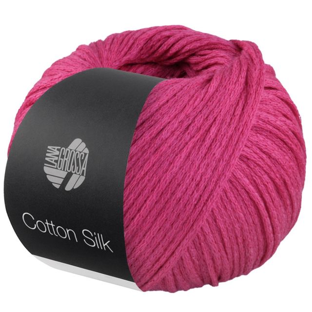 COTTON SILK mulberry silk tube yarn - Raspberry Pink Col. 03 -  50g Ball by Lana Grossa