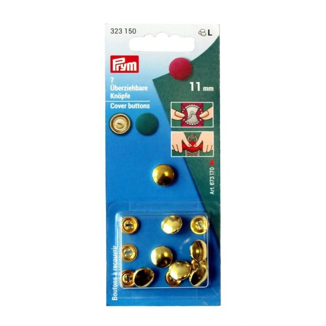 Prym Cover Buttons - Gold - 11mm