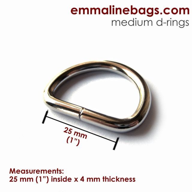 D-Rings - 25mm (1") 4-pack - Nickel/Silver Finish