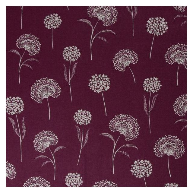 Cotton Canvas "Amar" Dandelions on Berry