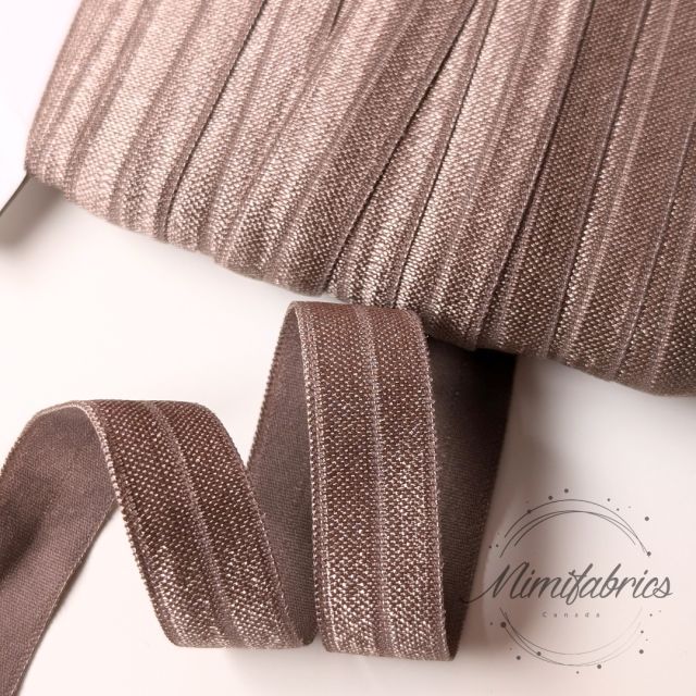 Fold over elastic - Dark Beige -17mm Col. 165
