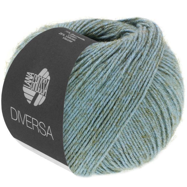 Diversa Cotton/Viscose Yarn  - Greyish Blue Col.08 - 50g Skein by Lana Grossa