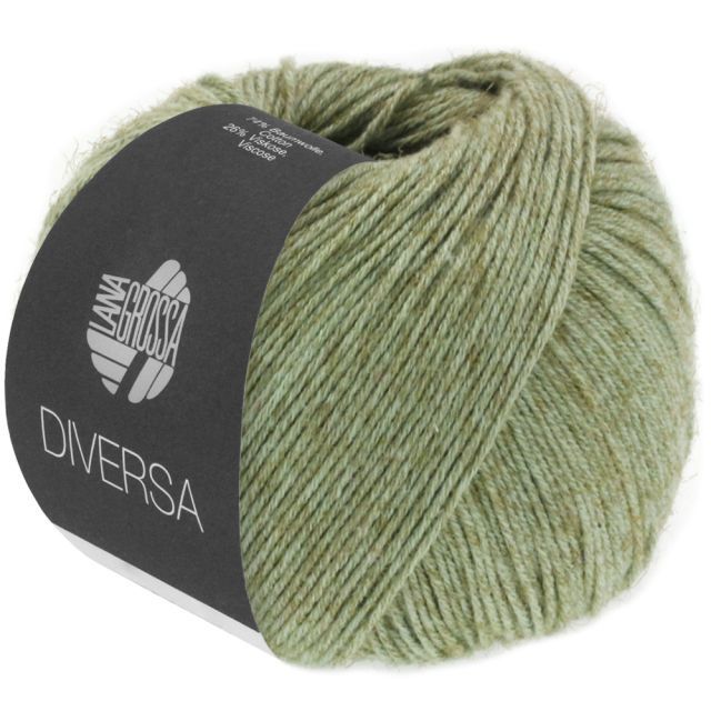 Diversa Cotton/Viscose Yarn  - Greyish Green Col.10 - 50g Skein by Lana Grossa
