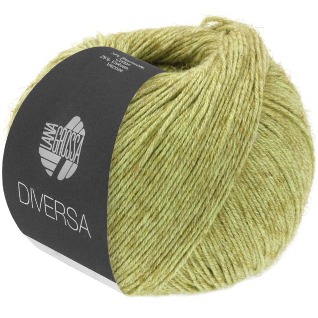Diversa Cotton/Viscose Yarn  - Yellow Green Col.11 - 50g Skein by Lana Grossa