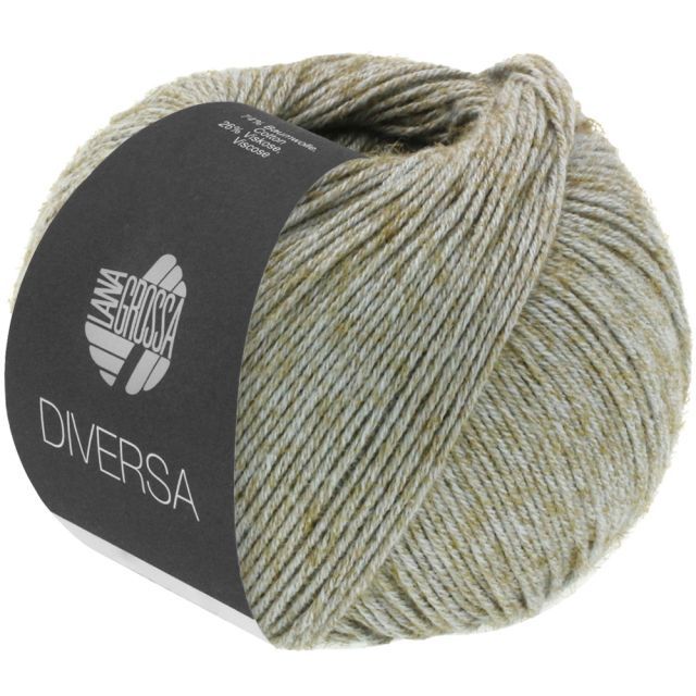 Diversa Cotton/Viscose Yarn  - Light Grey Col.14 - 50g Skein by Lana Grossa