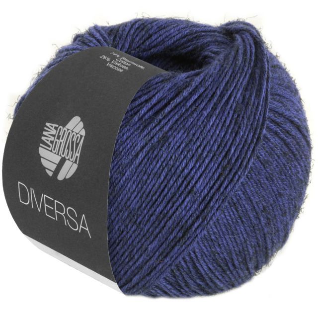 Diversa Cotton/Viscose Yarn  - Ink Blue Col.17 - 50g Skein by Lana Grossa