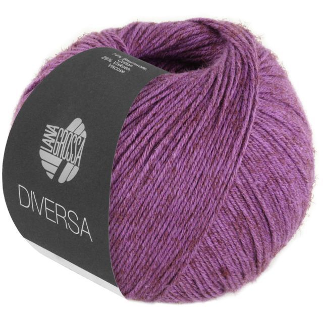 Diversa Cotton/Viscose Yarn  - Plum Col.20 - 50g Skein by Lana Grossa