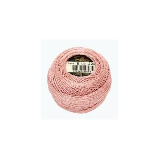 Perle Cotton Ball Size 8 -  Color 224 Earthworm Pink by DMC France (approx. 80m)