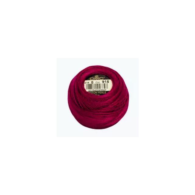 Perle Cotton Ball Size 8 -  Color 915 Bougainvillea by DMC France (approx. 80m)