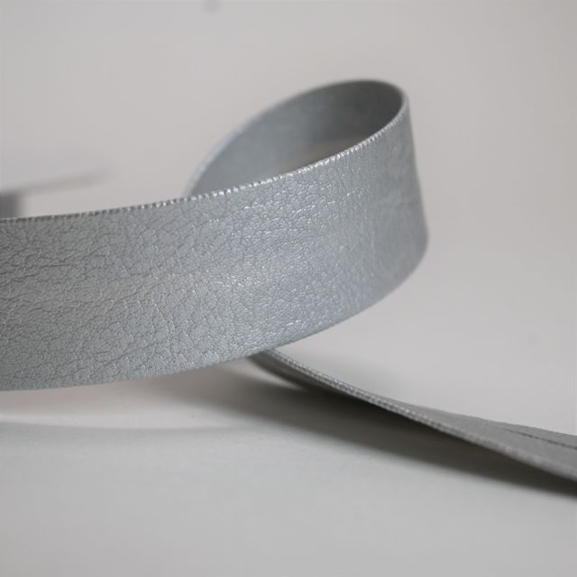 Faux Leather Bias Tape 20mm - Silver Col. 101