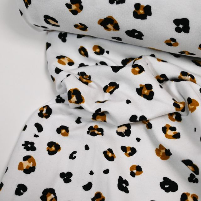 Leopard Print on Soft Sweat - Off White