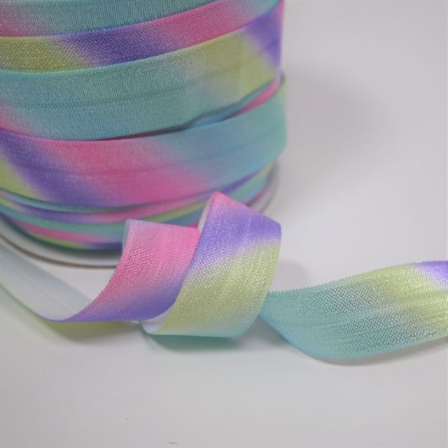 Rainbow Fold Over Elastic 20mm