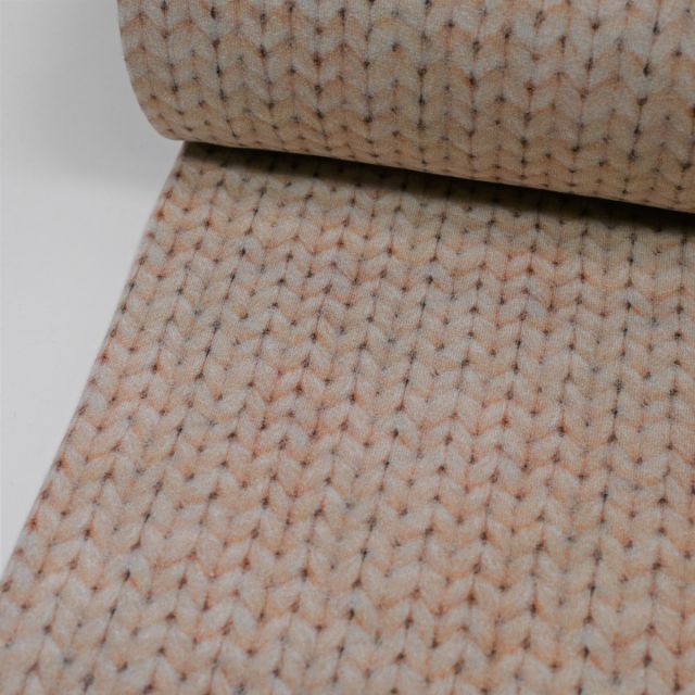 Wool Knit Digital Print - Organic Brushed Sweat - Sand
