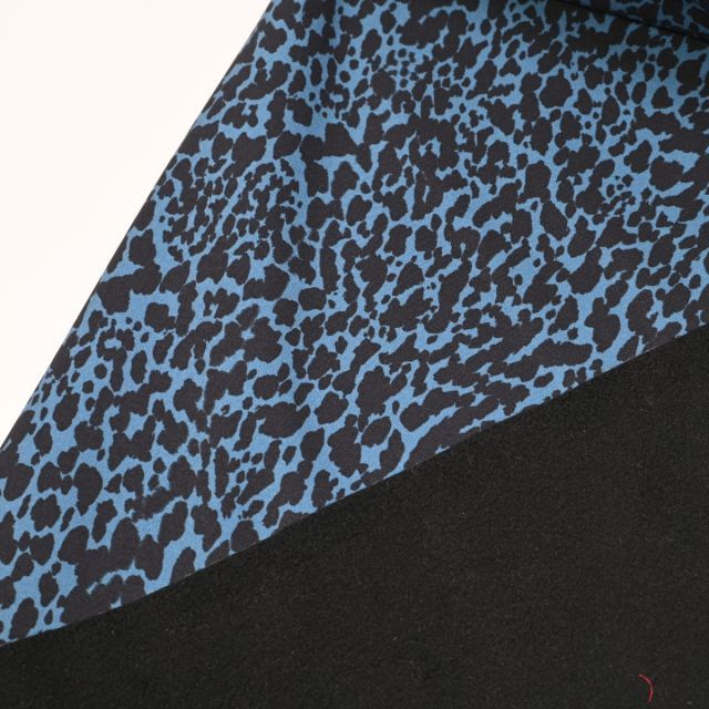 Leopard Soft Shell - Blue with Black Fleece Back