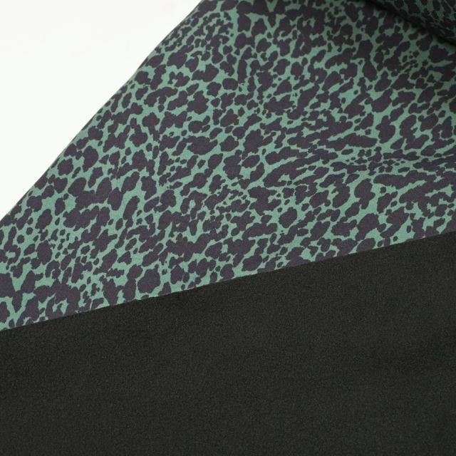 Leopard Soft Shell - Green with Black Fleece Back