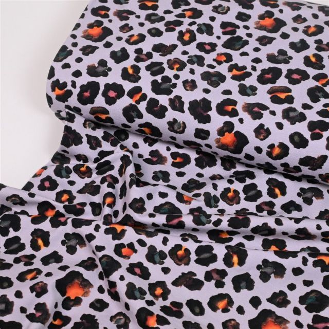 Watercolor Leopard Flecks - Organic Jersey - Grey