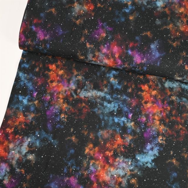 Galaxy - Organic Jersey Knit - Black, Terra Cotta