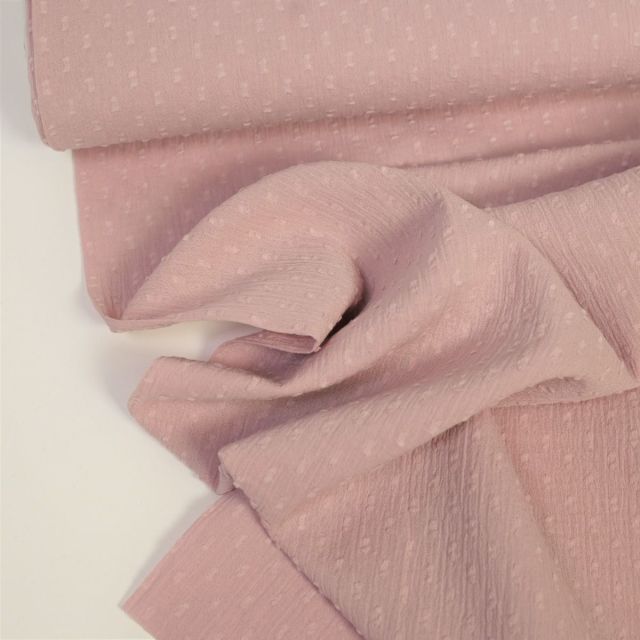 Dobby Crepe Cotton "Aivy" Dusted Rose