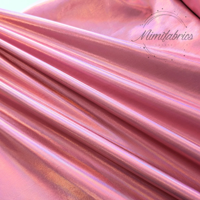 Athletic Foil Jersey - Pink Iridescent with white base fabric