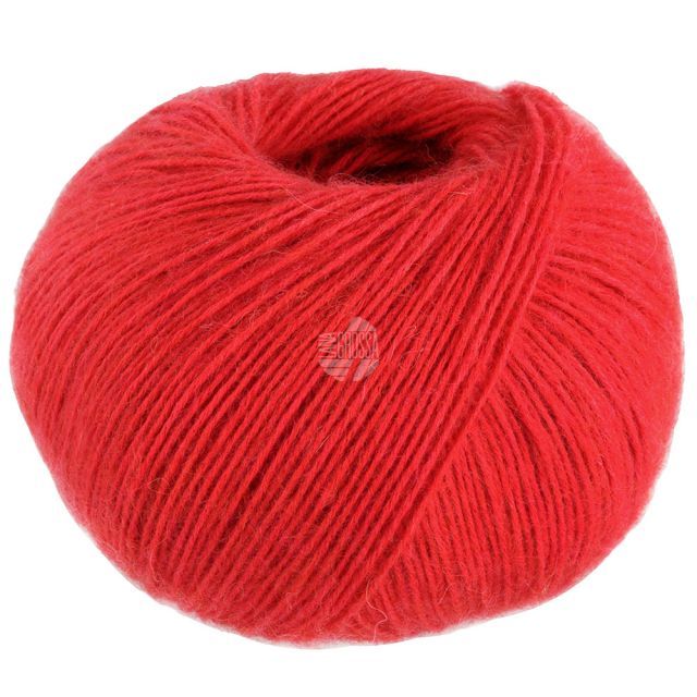 Ecopuno - Cotton, Merino, Baby Alpaca Yarn - Red Col.100 - 50g Skein by Lana Grossa