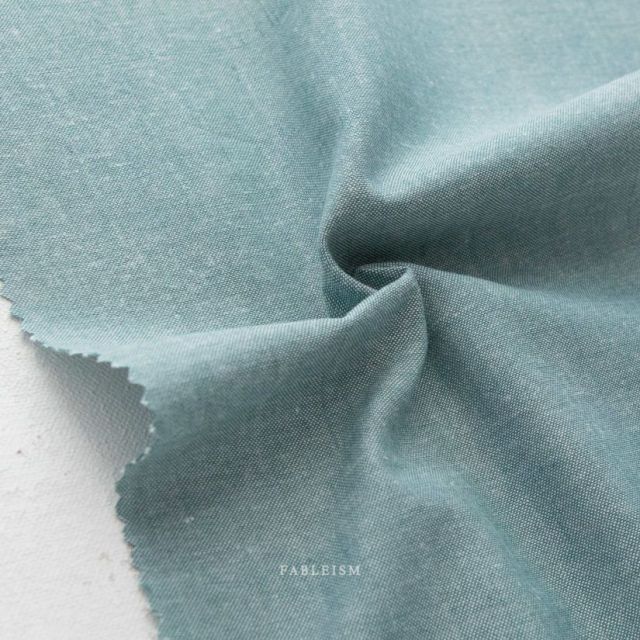 Fableism Everyday Chambray Bamboo/Cotton Blend - Bay Leaf (col. 06) 1/2m