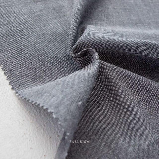 Fableism Everyday Chambray Bamboo/Cotton Blend - Obsidian (col. 09) 1/2m