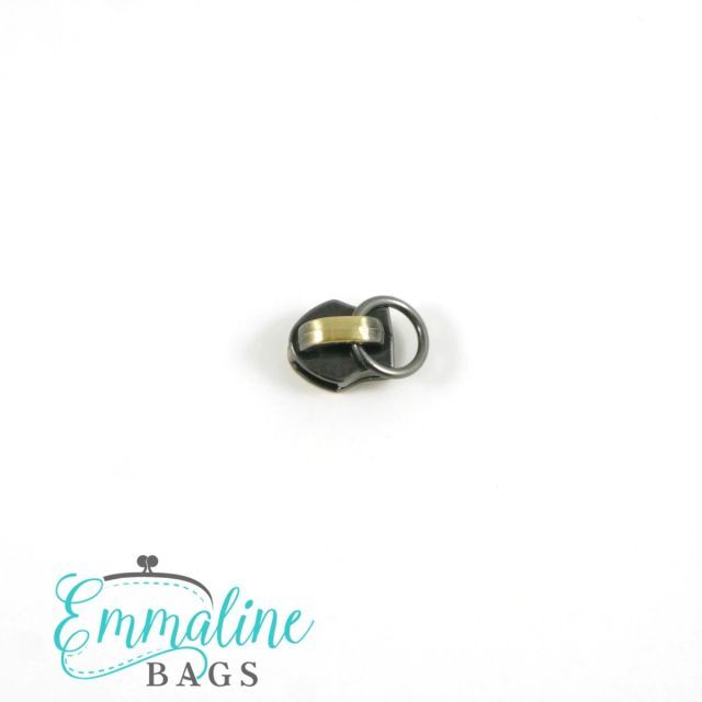 Slider with Attachment Ring / Emmaline Zipper Pulls (10-pack) - Size #3 -  Antique Brass