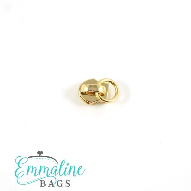 Slider with Attachment Ring / Emmaline Zipper Pulls (10-pack) - Size #3 -  Gold