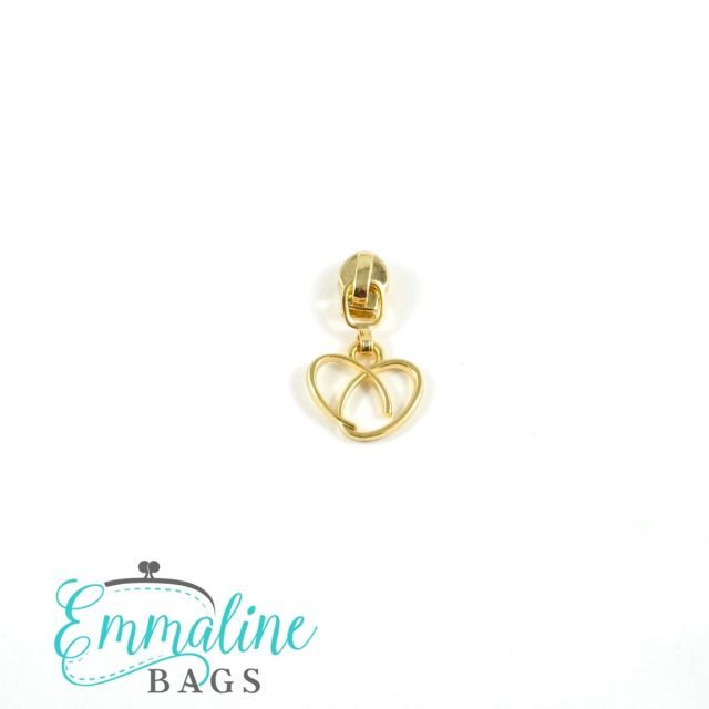 Heart Emmaline Zipper Pulls (10-pack) - Size #3 - Gold