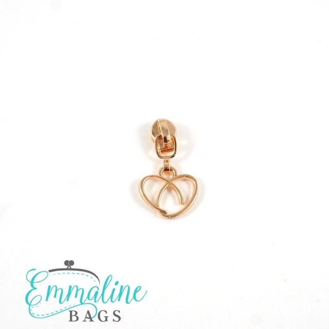 Heart Emmaline Zipper Pulls (10-pack) - Size #3 -  RoseGold