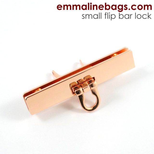Small Bar Lock with Flip Closure - Copper / Rose Gold
